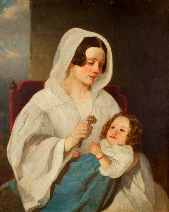 Portret kobiety z dzieckiem.